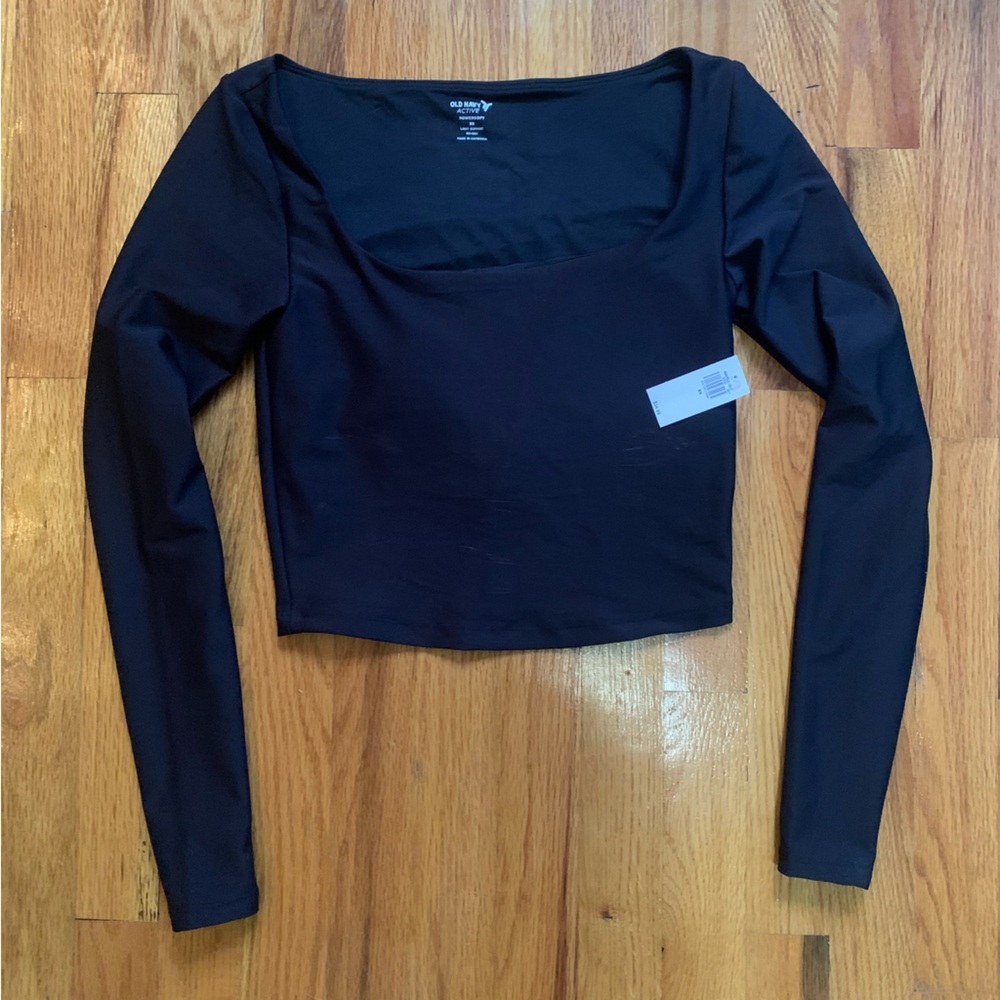 Old navy black long sleeve crop top size XS